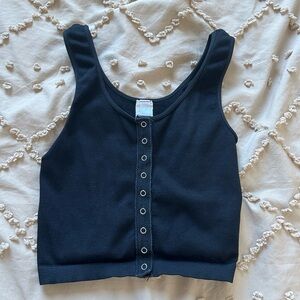 Black crop top tank top